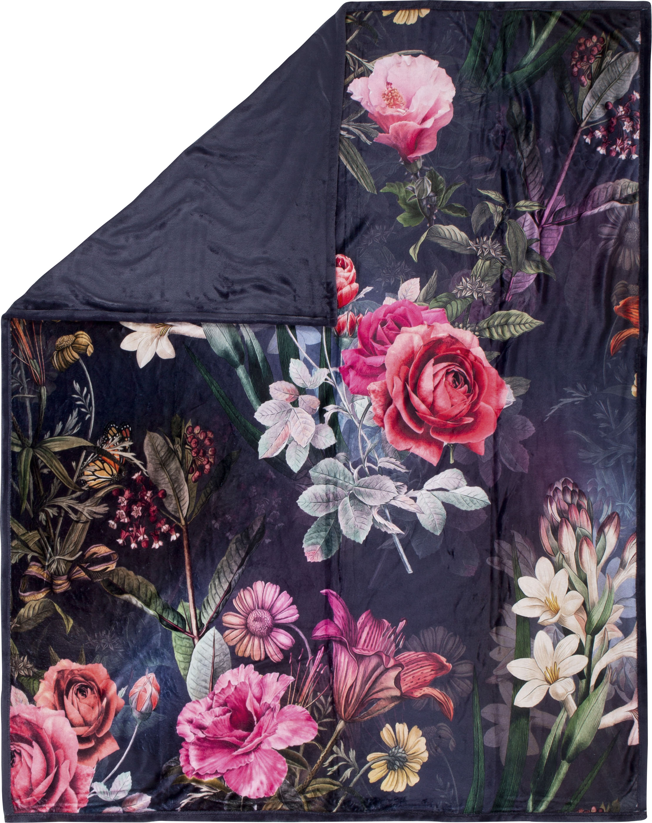 Descanso Plaid »Simone«, mit Blumen bunt  130x160 cm