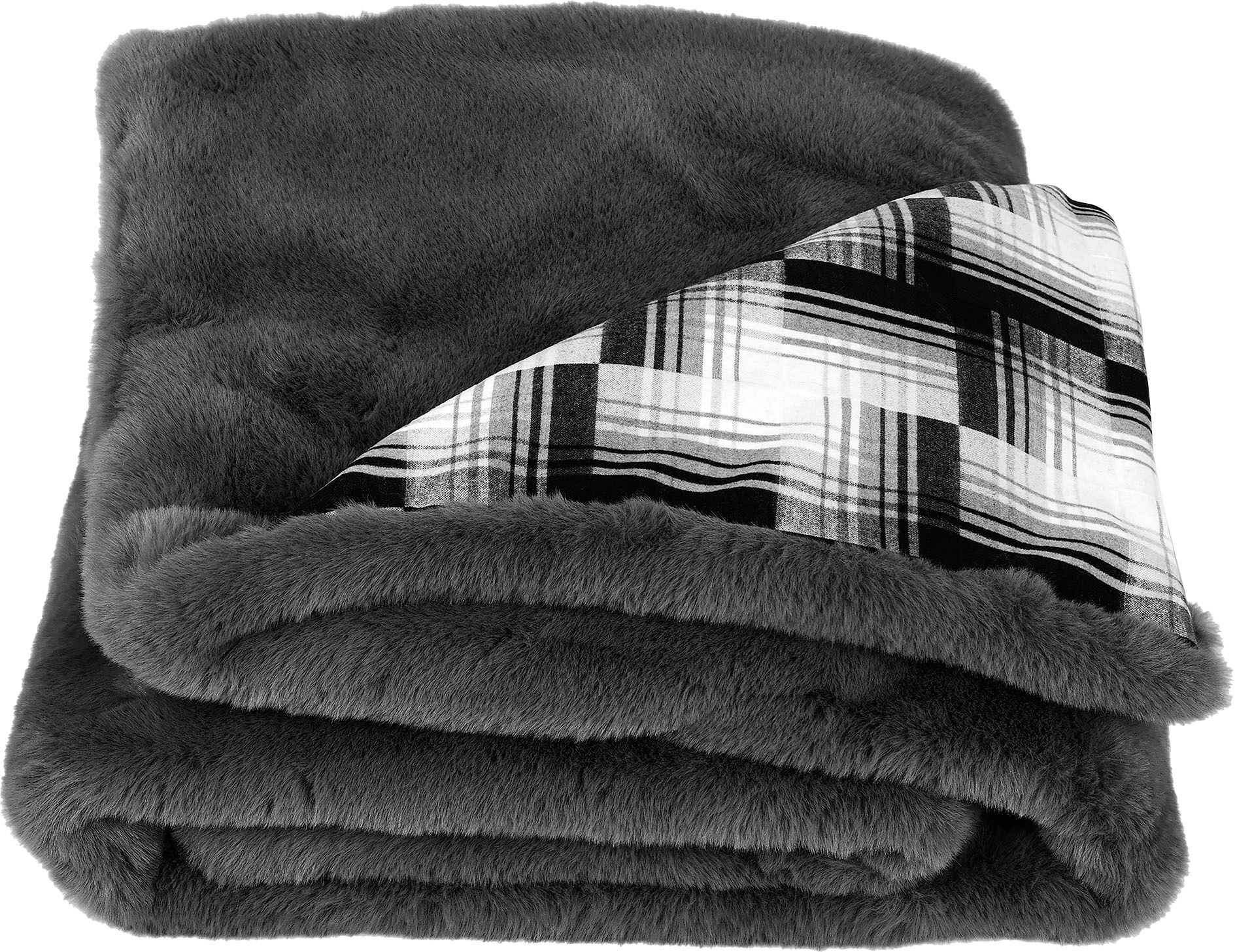 Star Home Textil Wohndecke »Amala«, mit weichem Karomuster grau