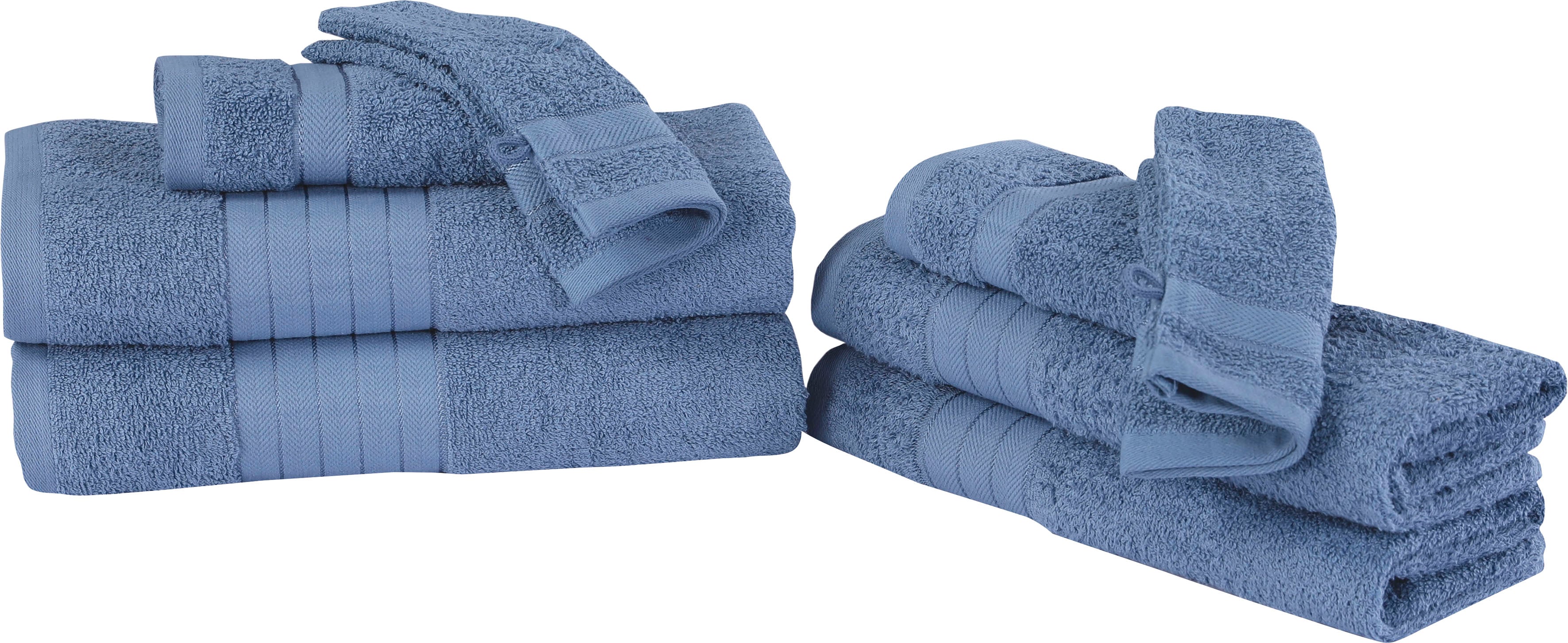 good morning Handtuch Set »Uni«, Set, 8 tlg., Frottee, mit Webrand blau