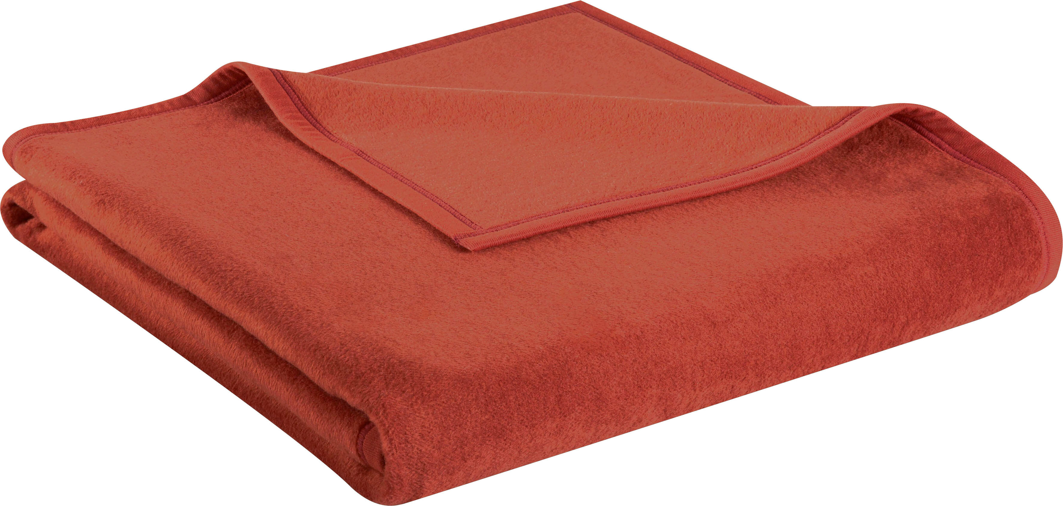 BIEDERLACK Wohndecke »Uno Cotton«, in schönen Unifarben rot  150x200 cm