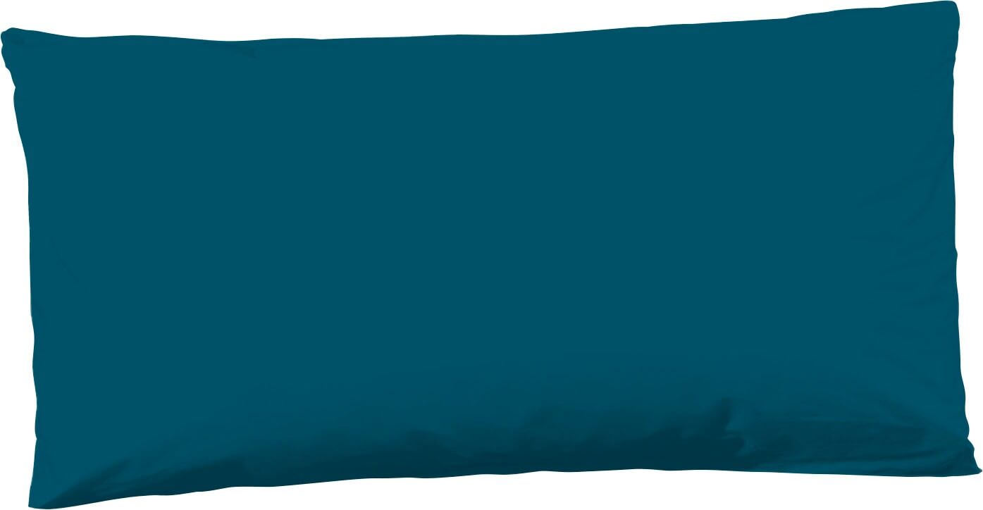 hip Kissenhülle »Uni D«, (1 St., 1 40x80 cm Kissenhülle), 100% Baumwolle/ Satin blau  1x 80x40 cm