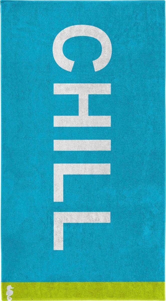 Seahorse Strandtuch »Chill«, (1 St.), mit coolem Text blau Größe 1x 100x180 cm