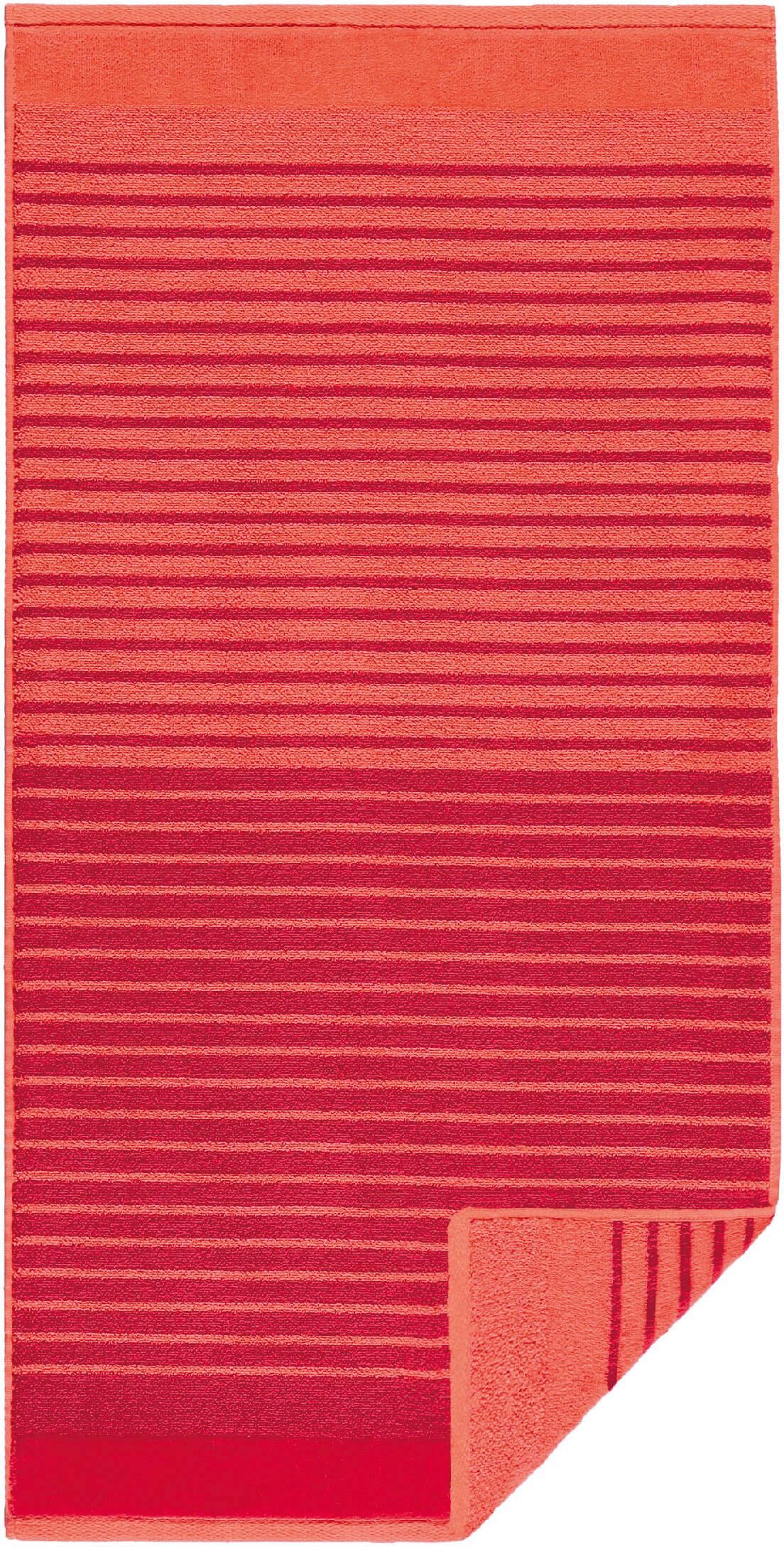 Egeria Handtücher »Maris«, (2 St.), mit Streifen rot Größe 2x 50x100 cm