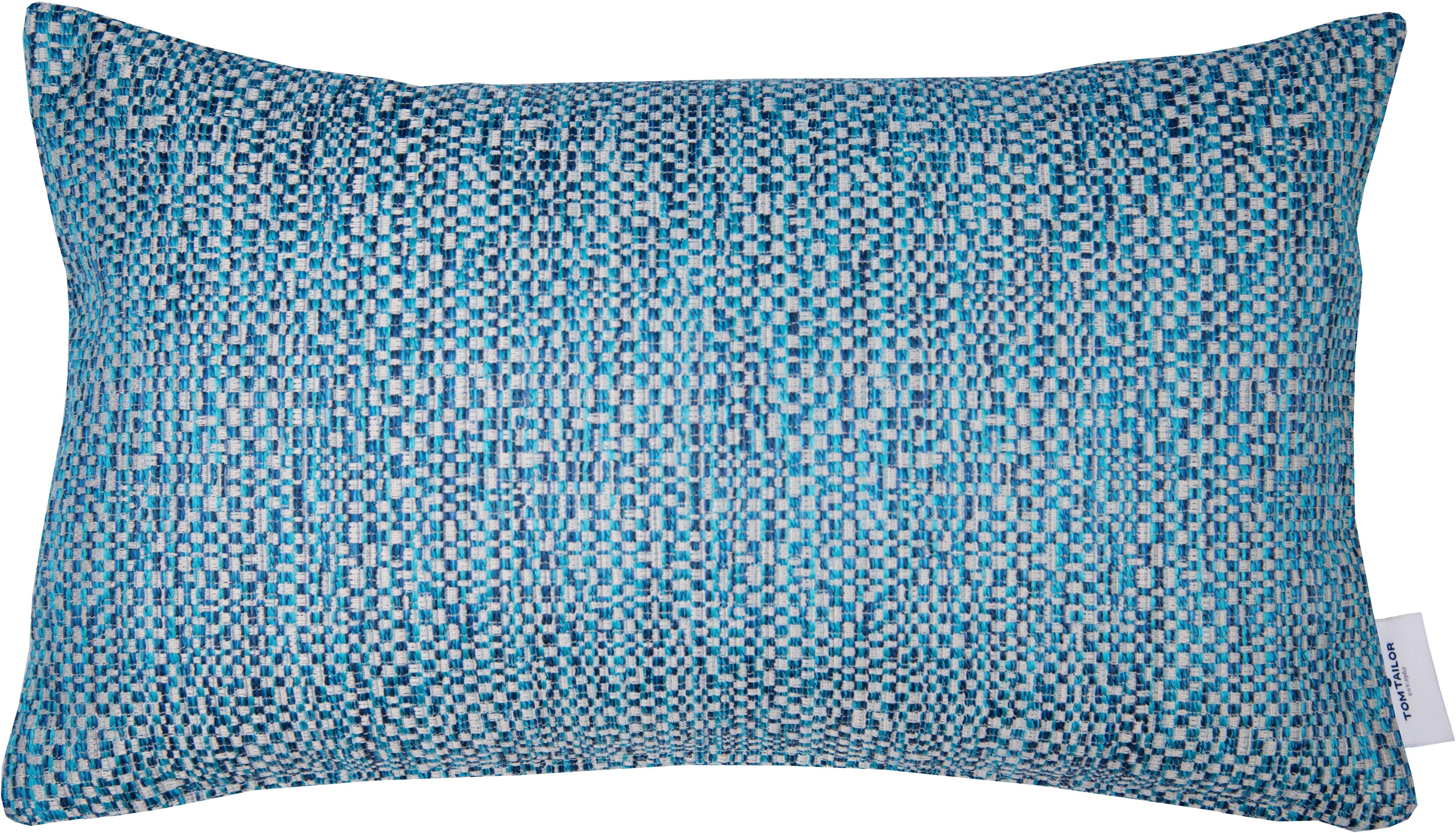 TOM TAILOR Kissenhülle »Mosaik«, (1 St.), mit feinem Karomuster blau Größe 1x 50x30 cm