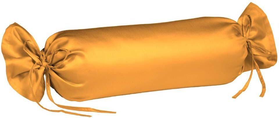 fleuresse Nackenrollenbezug »Colours«, (2 St.), aus feinstem Mako-Satin goldfarben Größe 2x 15x40 cm