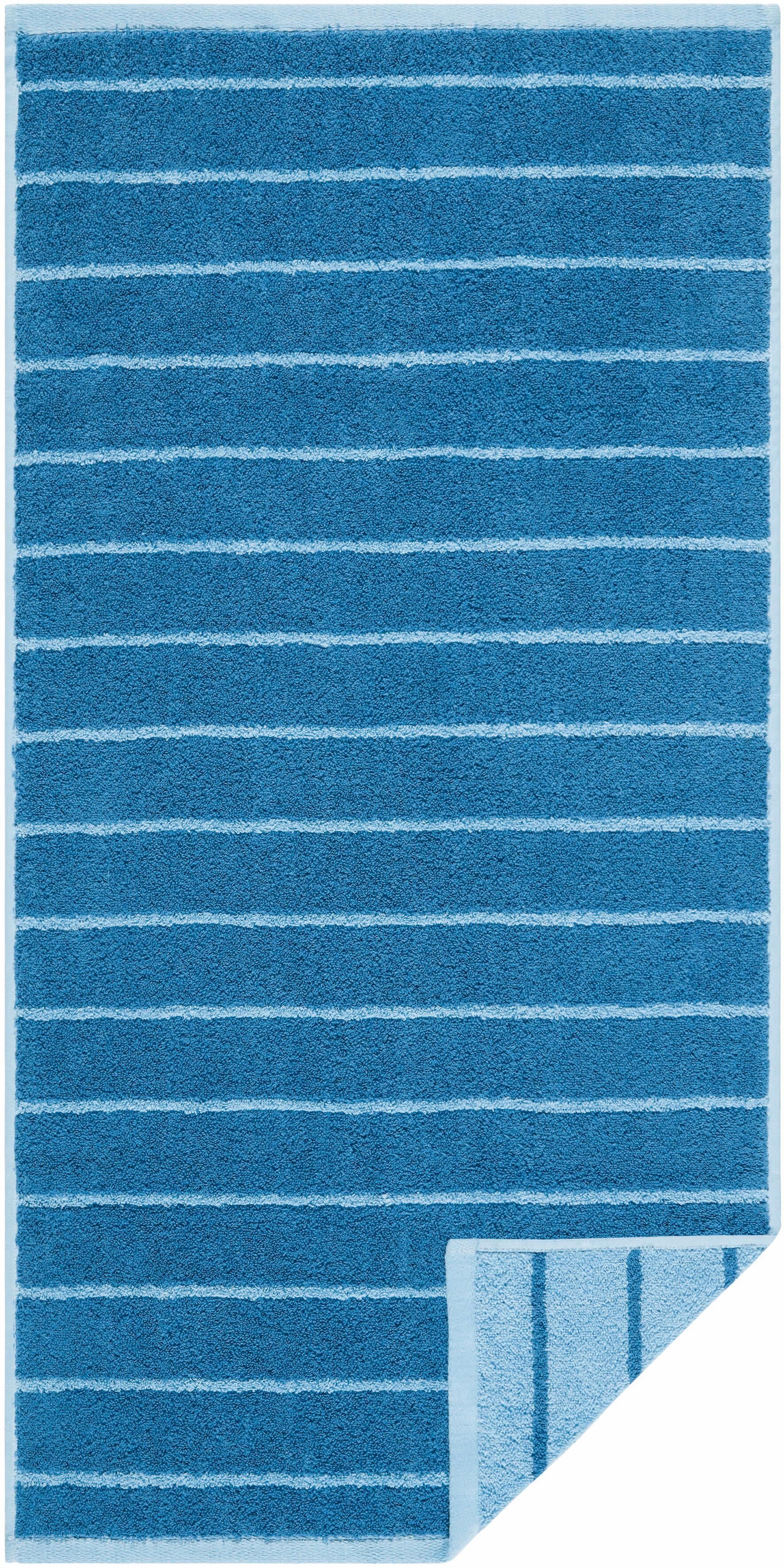Egeria Handtuch »Line«, (2 St.), im Streifendesign blau Größe 2x 50x100 cm