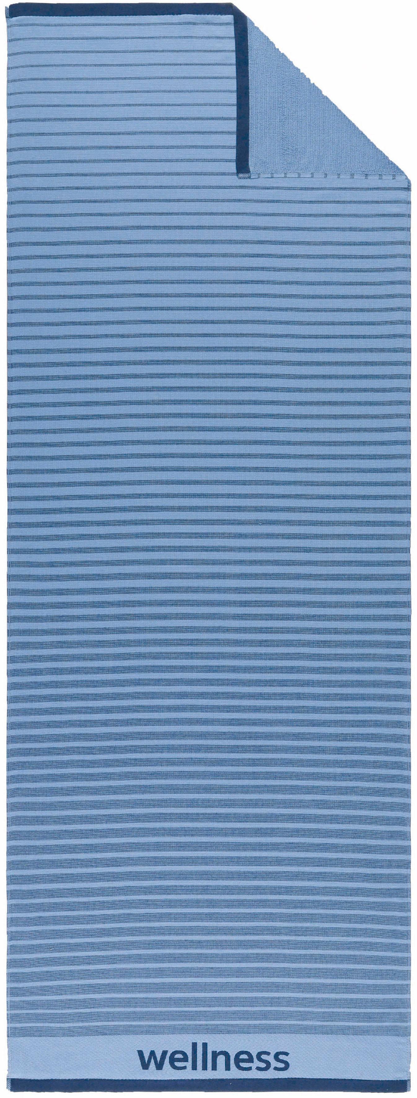 Egeria Saunatuch »Limo«, (1 St.), mit Streifen blau Größe 1x 75x200 cm
