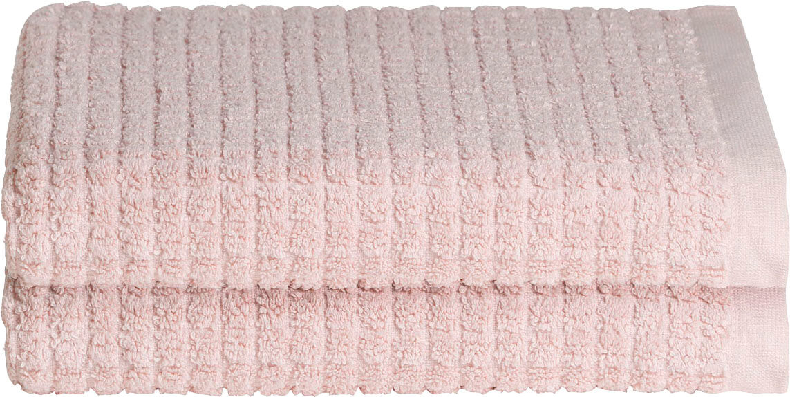 Seahorse Handtücher »Cube«, (2 St.), mit stilvollem Blockmuster soft pink Größe 2x 60x110 cm