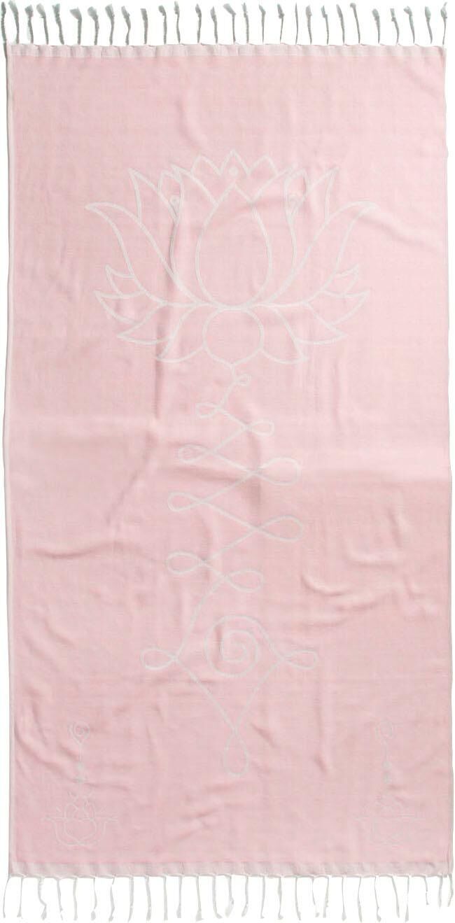 Seahorse Hamamtuch »Lotus«, (1 St.), mit Lotusblume soft pink Größe 1x 90x180 cm
