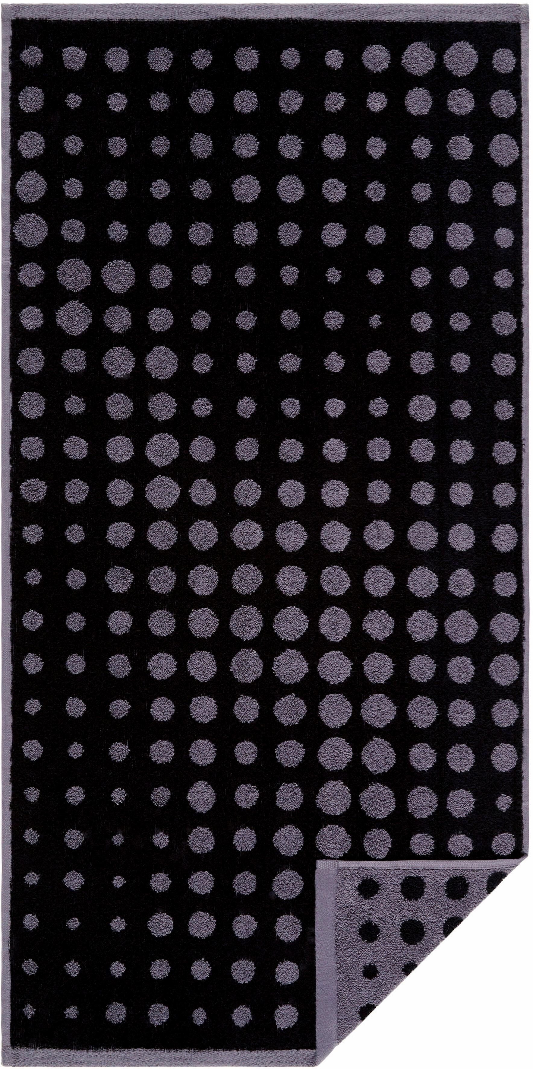 Egeria Handtuch »DOT«, (2 St.), mit Muster schwarz Größe 2x 50x100 cm