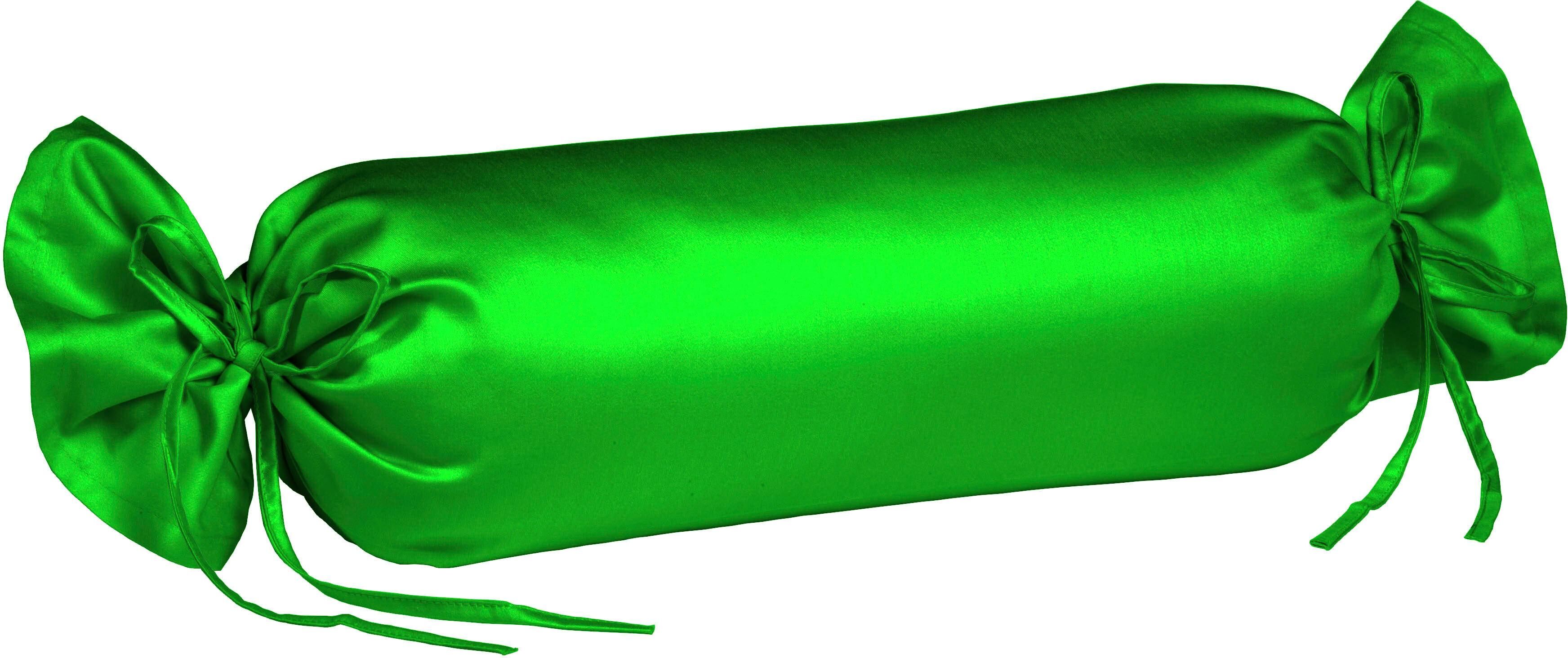 fleuresse Nackenrollenbezug »Colours«, (2 St.), aus feinstem Mako-Satin grün Größe 2x 15x40 cm