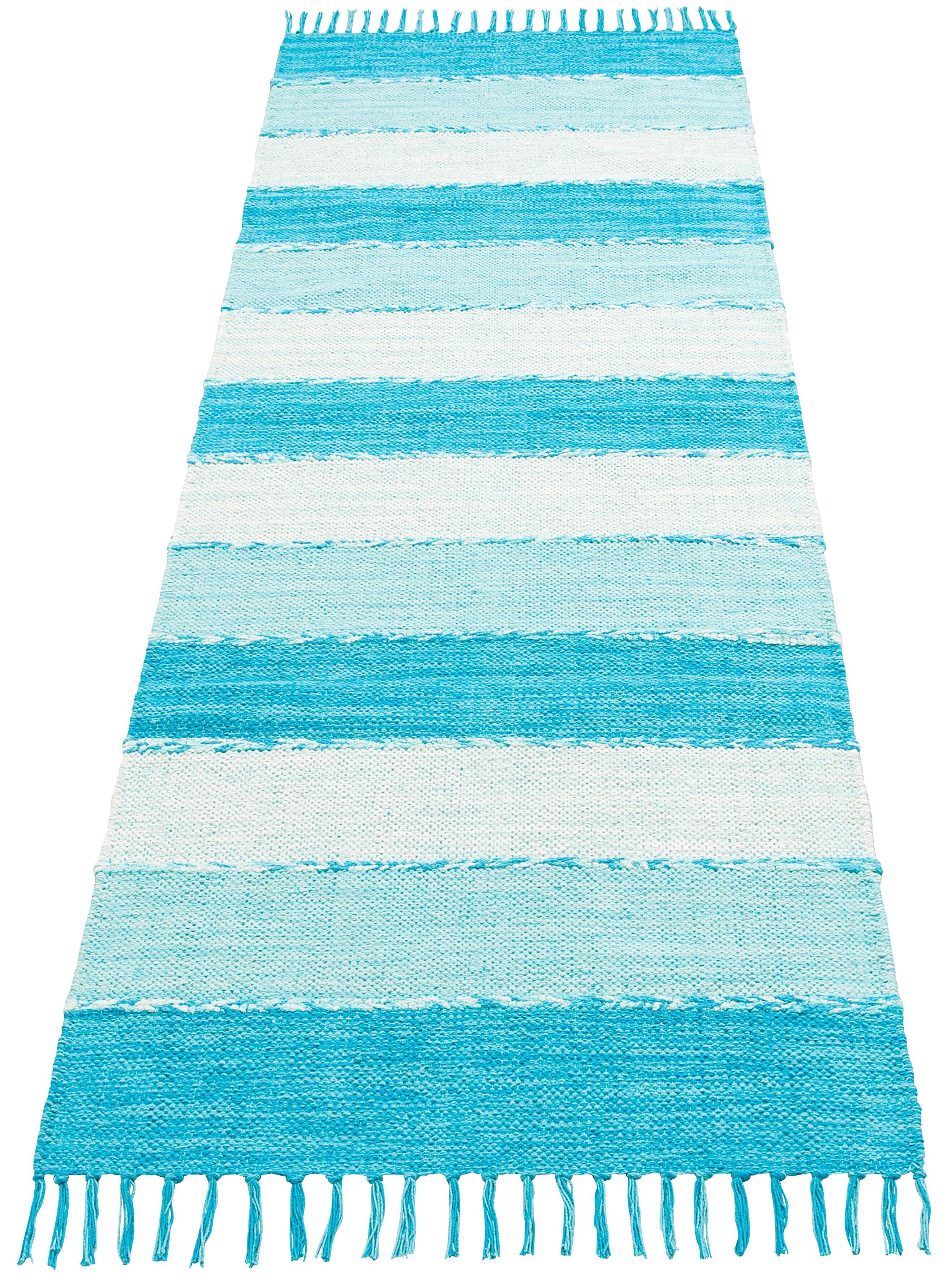 Home affaire Läufer »Priya«, rechteckig, 6 mm Höhe, Wendeteppich blau Größe 67x230 cm 90x250 cm