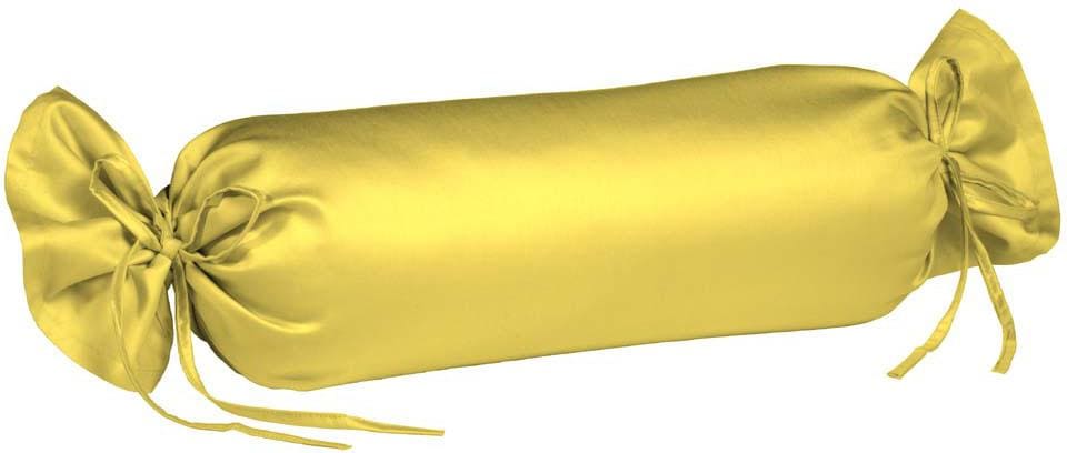 fleuresse Nackenrollenbezug »Colours«, (2 St.), aus feinstem Mako-Satin gelb Größe 2x 15x40 cm
