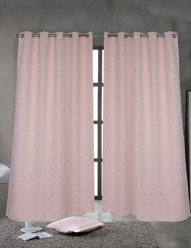 VEDIA Lichtundurchlässiger Vorhang «Stars», 240 x 140 cm, rosa