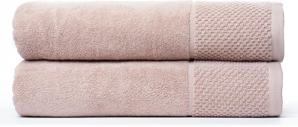 Vente-unique.ch Badetuch 2er-Set ANNABA - Bio-Baumwolle - 100 x 150 cm - Rosa