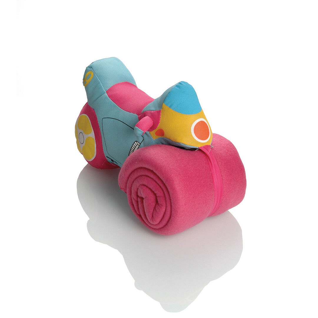 Booster Plush Motorbike with Soft Fleece Towel  Modrá