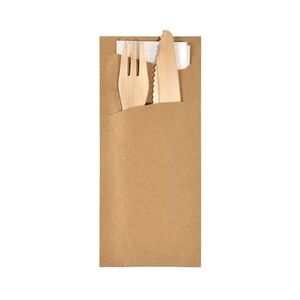 200 Serviettentaschen / Bestecktaschen Duni Sacchetto® Tissue eco Braun