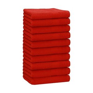 Betz 10 Stück Handtücher PREMIUM 100% Baumwolle Größe 50x100 cm Farbe rot