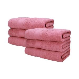 Betz 6 Stück Saunatücher Saunatuch Saunahandtuch Set Premium 100% Baumwolle Frottier XXL Badetuch Strandtuch Größe 70x200 cm Farbe altrosa