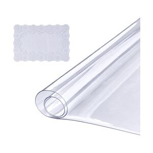 VEVOR Tischfolie Tischschutz Transparent 1,5 mm Dicke, Tischschutz-Folie PVC 457 x 925,4 mm Rechteckige Tischdecke Tischfolie Abwaschbar Verschleißfest Hitzebeständig Wasserdichte Tisch-Schutzfolie