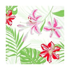 1000 Duni Tissue-Servietten 40 x 40 cm Tropical Lily 3-lagig