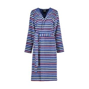 Cawö Bademäntel Damen Kapuze Streifen 3344 blau-multicolor - 12 Weiss, S