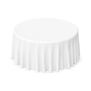 Gastro Uzal runde Tischdecke Weiß 320 cm 50% Polyester 50% Baumwolle