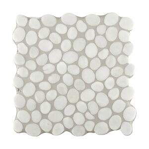 KNG Mosaikfliese Marmor Kiesel 30 x 30 cm weiß