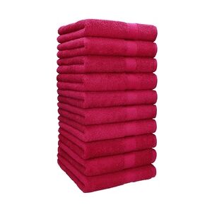 Betz 10 Stück Handtücher PALERMO Handtuch-Set 100% Baumwolle Größe 50x100cm Farbe Cranberry