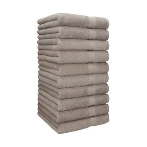 Betz 10 Stück Handtücher PALERMO Handtuch-Set 100% Baumwolle Größe 50x100cm Farbe Stone