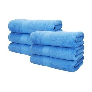 Betz 6 Stück Saunatücher Saunatuch Saunahandtuch Set Premium 100% Baumwolle Frottier XXL Badetuch Strandtuch Größe 70x200 cm Farbe hellblau