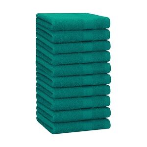 Betz 10 Stück Handtücher PREMIUM 100% Baumwolle Größe 50x100 cm Farbe smaragdgrün