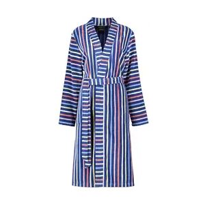 Cawö Bademäntel Damen Kimono Streifen 3343 blau-multicolor - 12 Weiss, M