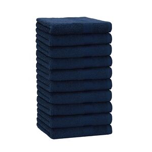 Betz 10 Stück Handtücher PREMIUM 100% Baumwolle Größe 50x100 cm Farbe dunkelblau