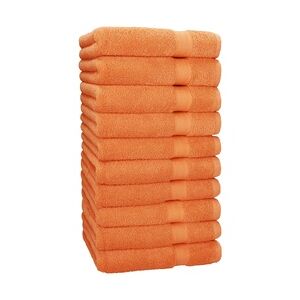 Betz 10 Stück Handtücher PREMIUM 100% Baumwolle Größe 50x100 cm Farbe orange
