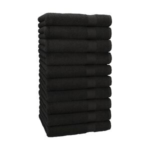 Betz 10 Stück Handtücher PREMIUM 100% Baumwolle Größe 50x100 cm Farbe schwarz
