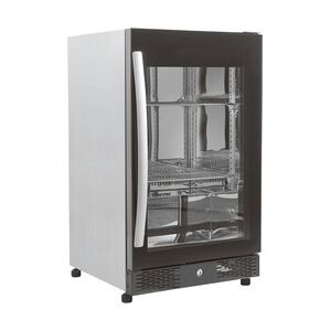 Barkühlschrank STERLET+   1x abschließbare Vollglastür + LED   98 Liter, HxBxT 84x50x50cm   +2/+10°C   Schwarz + CHEFGASTRO Geschirrtuch