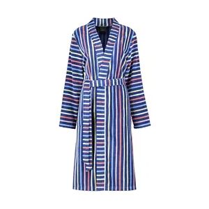 Cawö Bademäntel Damen Kimono Streifen 3343 blau-multicolor - 12 Weiss, XL