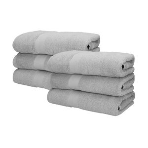 Betz 6 Stück Saunatücher Saunatuch Saunahandtuch Set Premium 100% Baumwolle Frottier XXL Badetuch Strandtuch Größe 70x200 cm Farbe silber