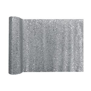 Tischläufer silber glitzer 3 m x 28 cm