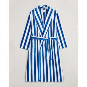 Derek Rose Cotton Velour Striped Gown Blue/White