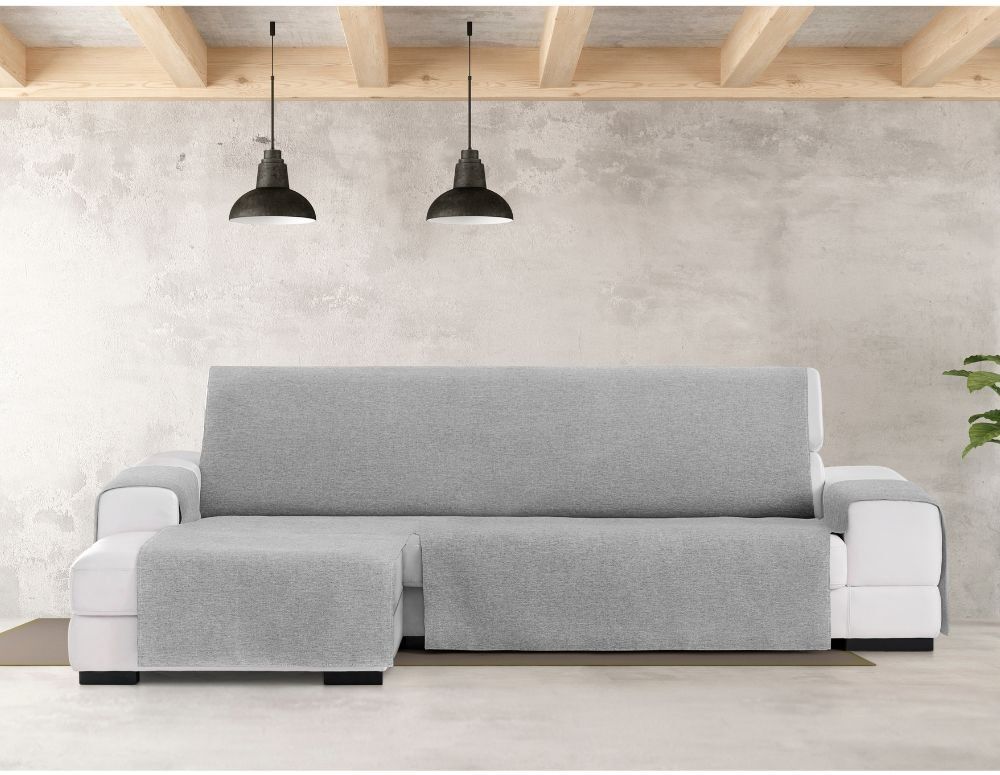 Toscohome Sofabezug 240 cm für Sofa-Halbinsel links grau - Valeria