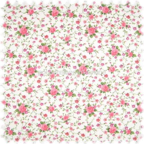 polstereibedarf-online Auslaufware! Möbelstoff Flora Little Rose Rosa in Englisch Leinen Optik