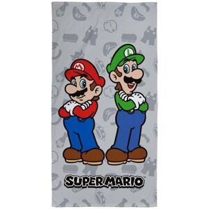 Nintendo Super Mario Bros Grey håndklæde badehåndklæde 70x140cm