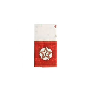 Papstar 88672, Rektangulær, Rød, Hvid, Cellulose, Dug, Stjernemønster, 180 x 120 cm