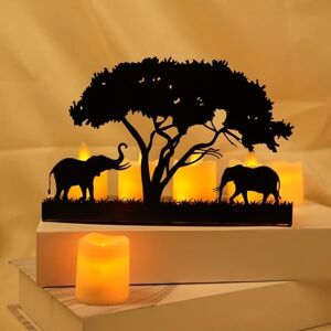 PIKACHU IC Metallljushållare Elefant Elefant Träd Silhuett värmeljusstake Kreativ heminredning Jul Bröllopsbordsdekoration