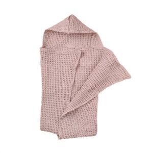 The Organic Company Big Waffle Baby Towel 100x100 cm - Pale Rose OUTLET
