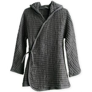 The Organic Company Big Waffle Junior Bathrobe 6-8 år - Dark Grey OUTLET