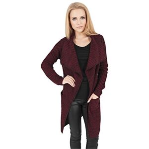 Urban Classics Women's Mantel Knitted Long Cape Coat Multicoloured (Burgundy), X-Small (Manufacturer size: X-Small)