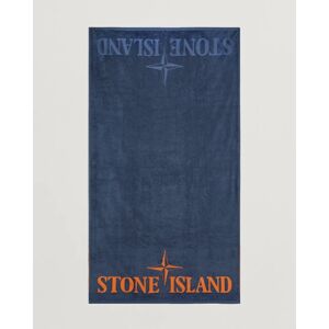 Stone Island Cotton Terry Beach Towel Dark Blue men One size Blå